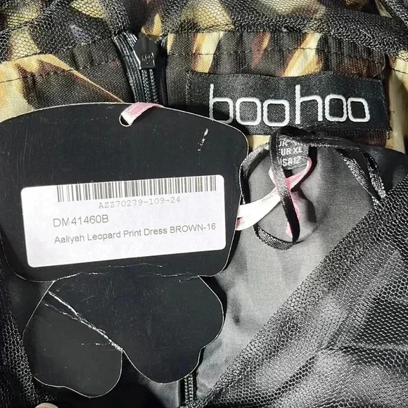 Boohoo Aaliyah Leopard Print Midi Dress Size 12 NWT - Picture 5 of 7